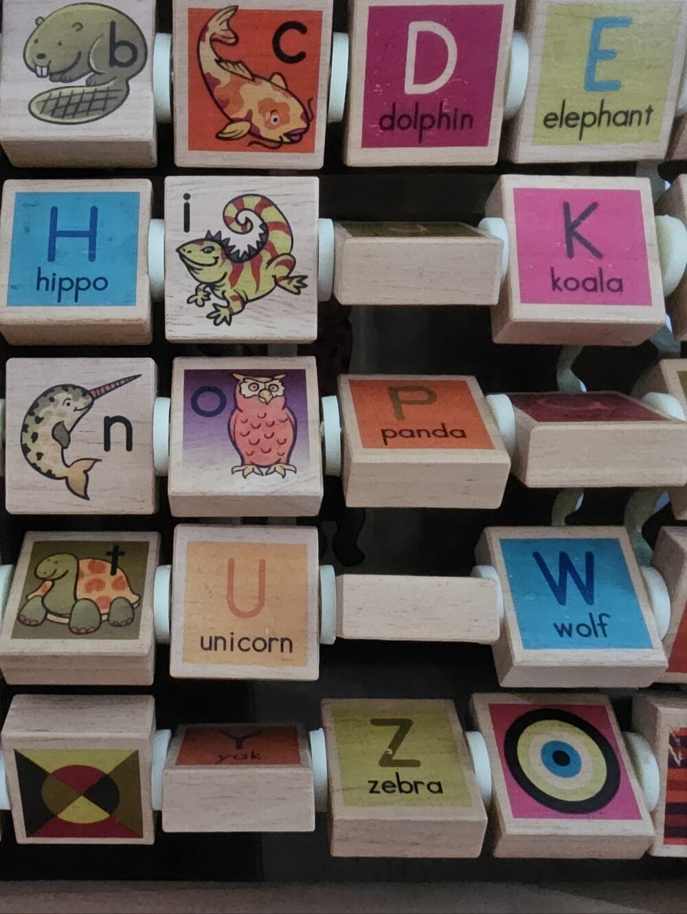 B. Toys by Battat Wooden Activity Cube Alphabet Bead Maze Montessori Toddler Toy - Picture 2 of 16